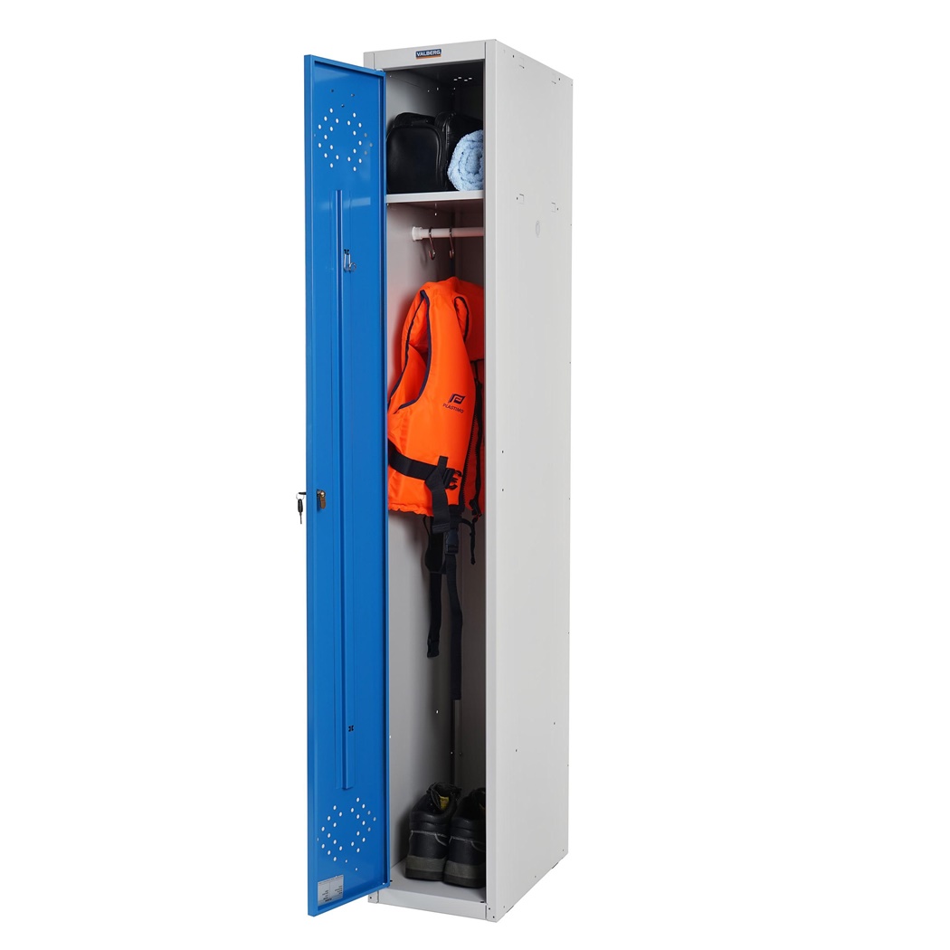 Armoire Casier BERIT 1 PORTE, 183x30x50 cm, en Acier, Bleu