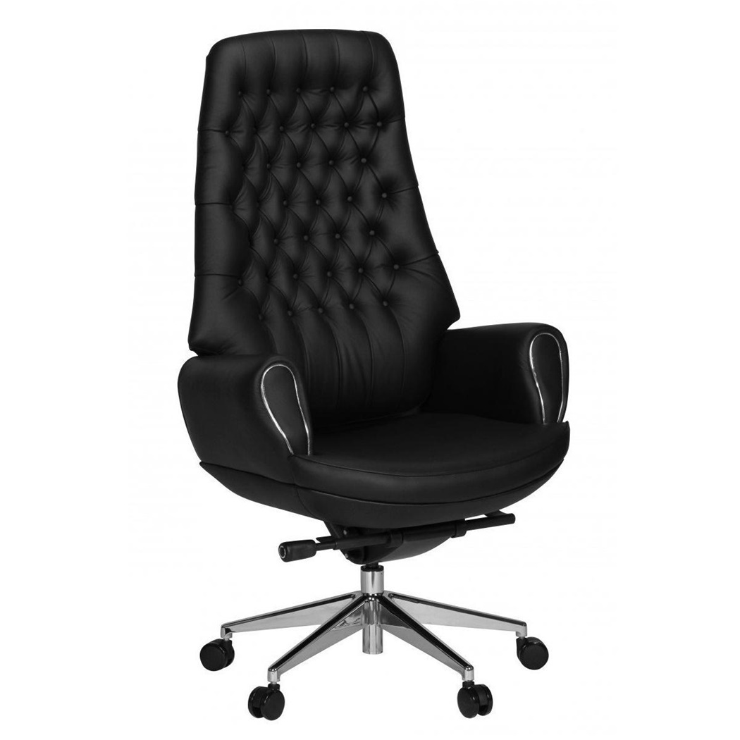 Fauteuil de direction Haut de gamme CERVIN, Grande Exclusivité et Qualité, Très confortable, en Cuir authentique, Noir