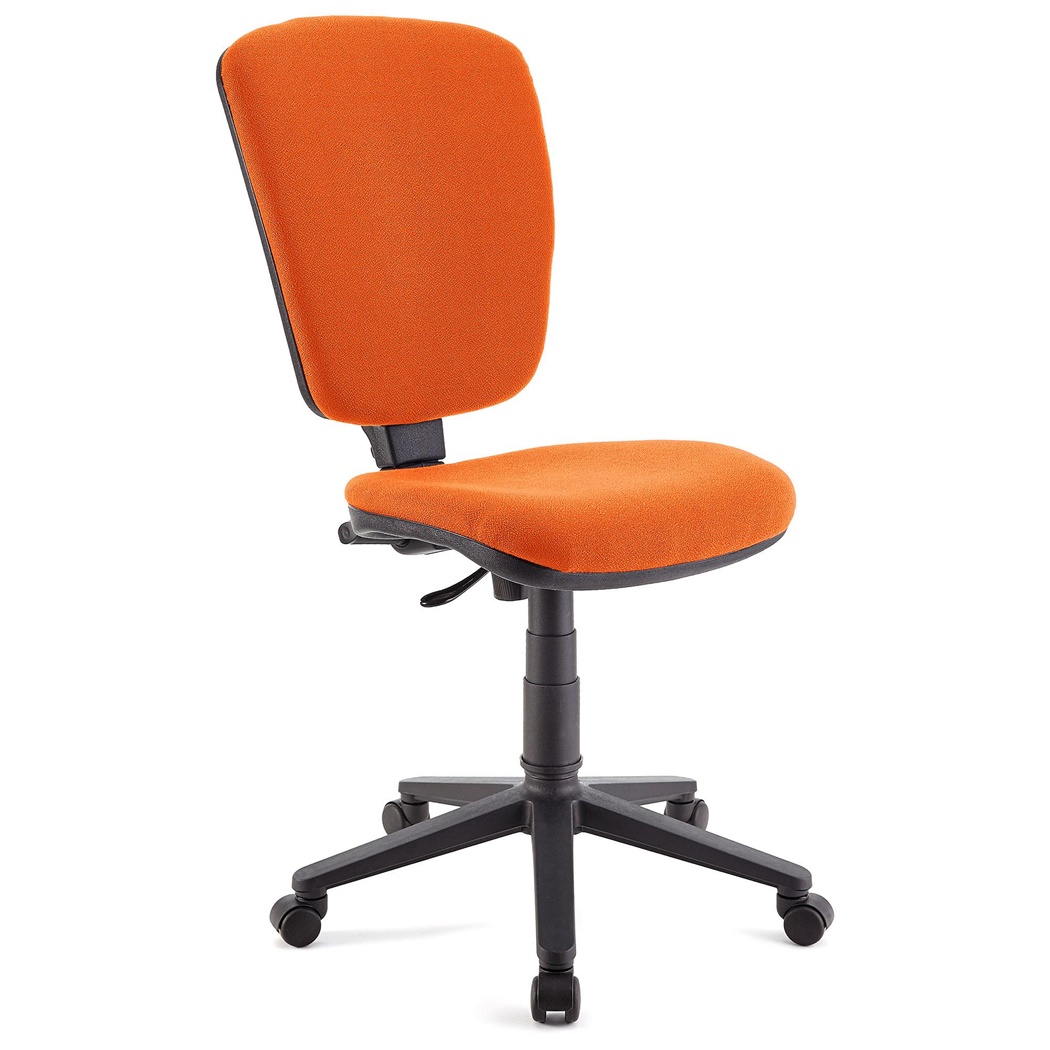 Chaise de bureau CALIPSO SANS ACCOUDOIRS, Dossier Ajustable, En Tissu Résistant, Orange