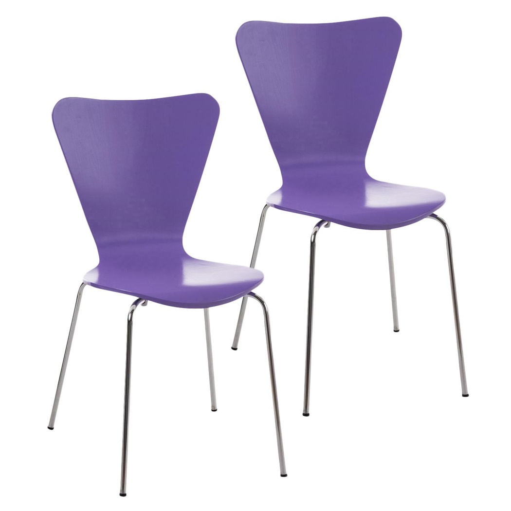 Lot de 2 Chaises visiteur HERCULE, Structure Métallique, Empilables, Violet