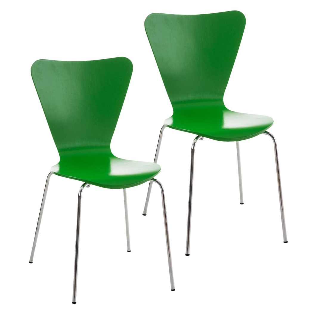 Lot de 2 Chaises visiteur HERCULE, Structure Métallique, Empilables, Vert