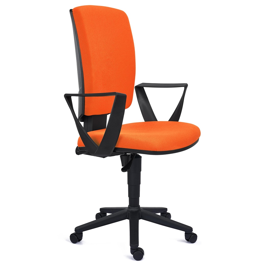 Chaise de Bureau ATLAS, Dossier Ajustable, Grand Rembourrage, en tissu Orange