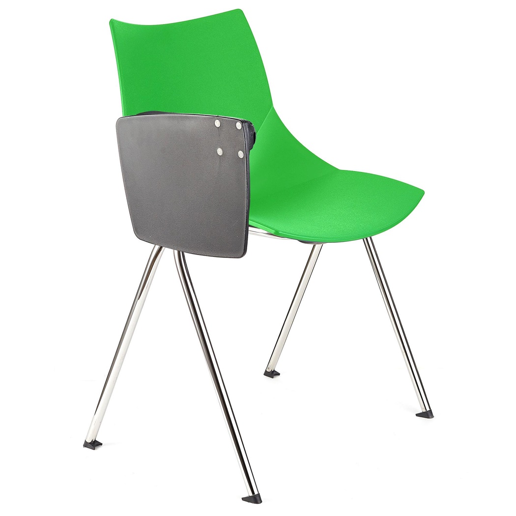 Chaise de réunion AMIR AVEC TABLETTE, Commode et Pratique, Vert