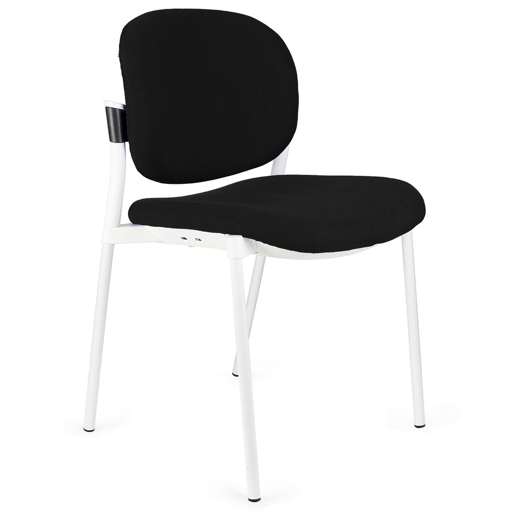Chaise de réunion ERIC avec DOSSIER REMBOURRÉ, Commode et Pratique, Empilable, Noir