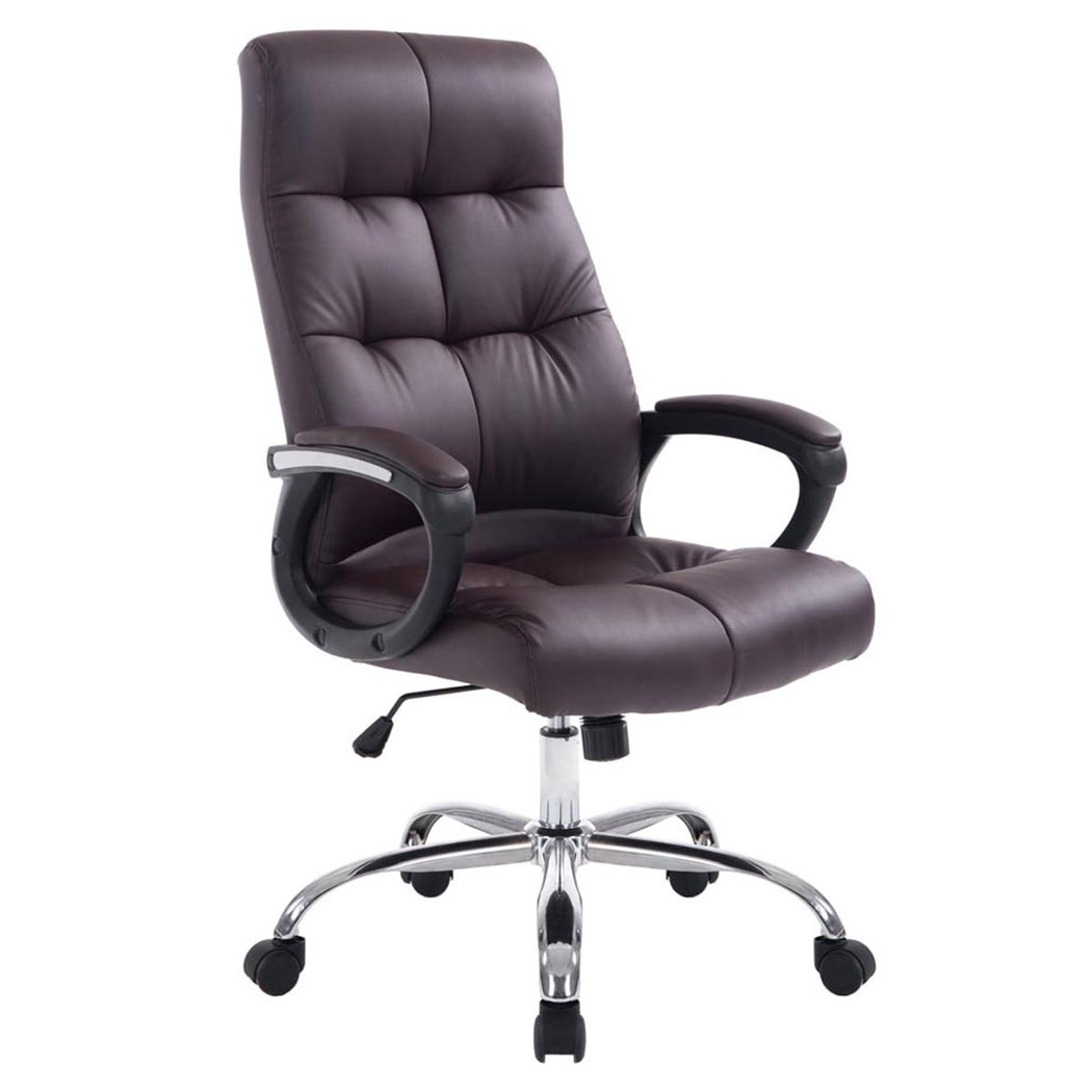 Fauteuil de Bureau ARABIA, Grand Rembourrage, Résistant jusqu'à 160 kg, Cuir, Marron