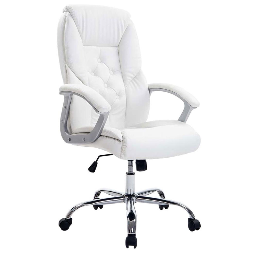 Fauteuil de Bureau DIONÉ PRO, Design élégant, Grand Rembourrage, Résistant jusqu'à 170kg, cuir,Blanc