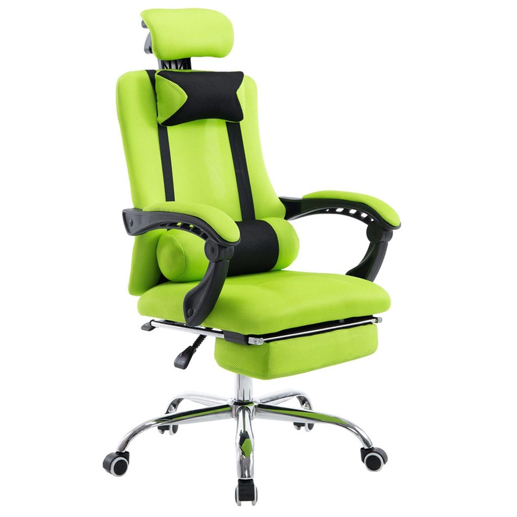 Fauteuil de bureau / Gamer ANTARES, Inclinable, Repose-pieds Extensible, en Maille Respirable, Vert