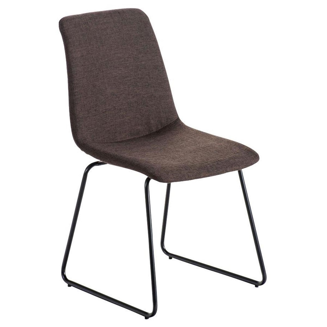 Chaise visiteur FRANCESC, Design Exclusif, Revêtement en Tissu, Marron
