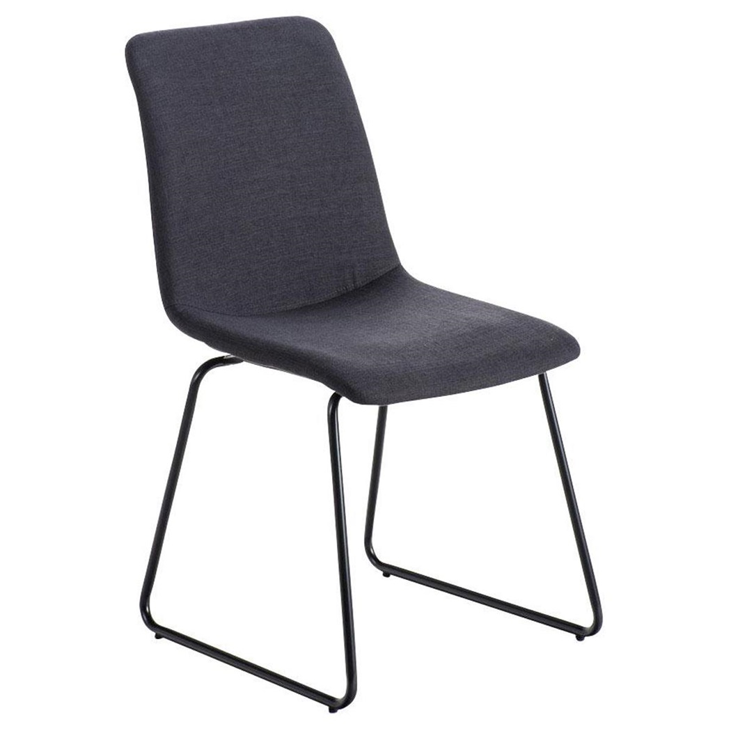 Chaise visiteur FRANCESC, Design Exclusif, Revêtement en Tissu, Gris foncé
