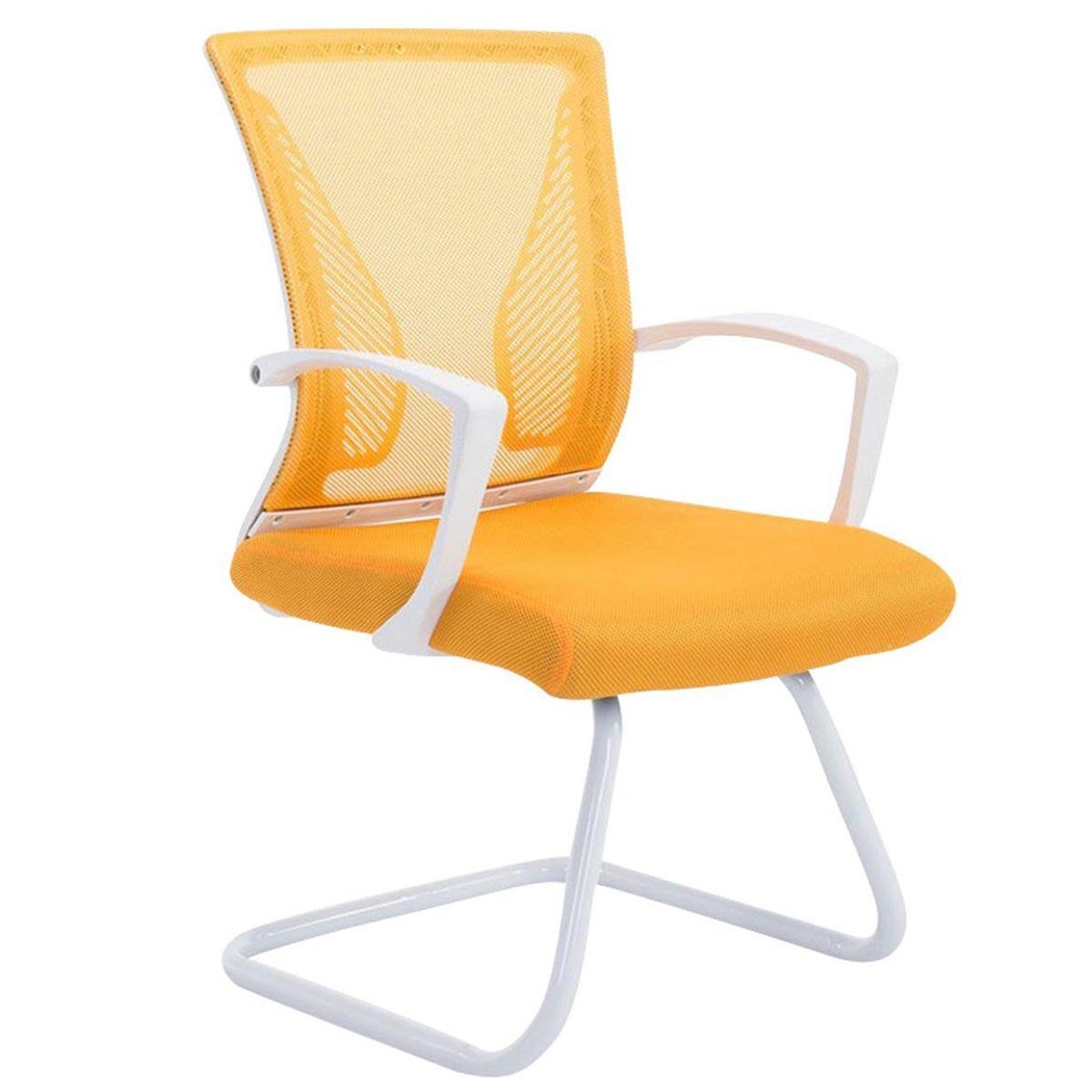 Chaise visiteur CUBA WHITE V, Structure Métallique, en Maille Respirable, Jaune