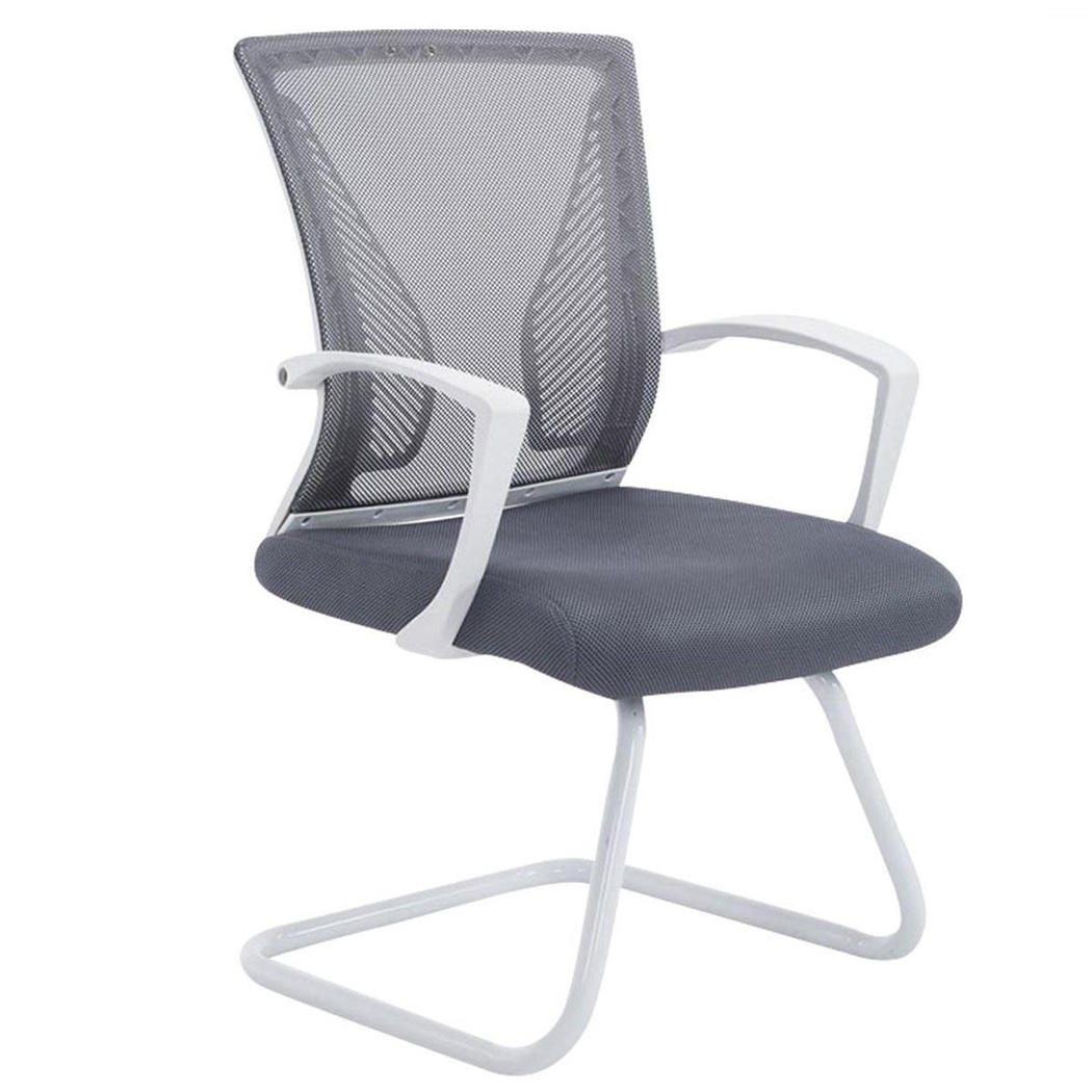 Chaise visiteur CUBA WHITE V, Structure Métallique, en Maille Respirable, Gris