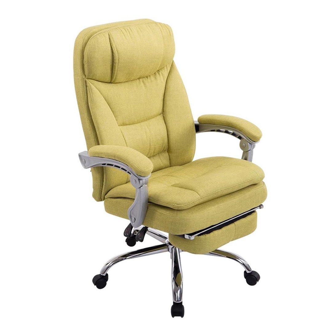 Fauteuil de bureau AUSTIN TISSU, inclinable, Repose-pieds Extensible, en tissu, Vert