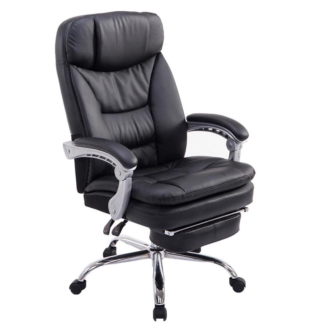 Fauteuil de bureau AUSTIN, inclinable, Repose-pieds Extensible, Noir