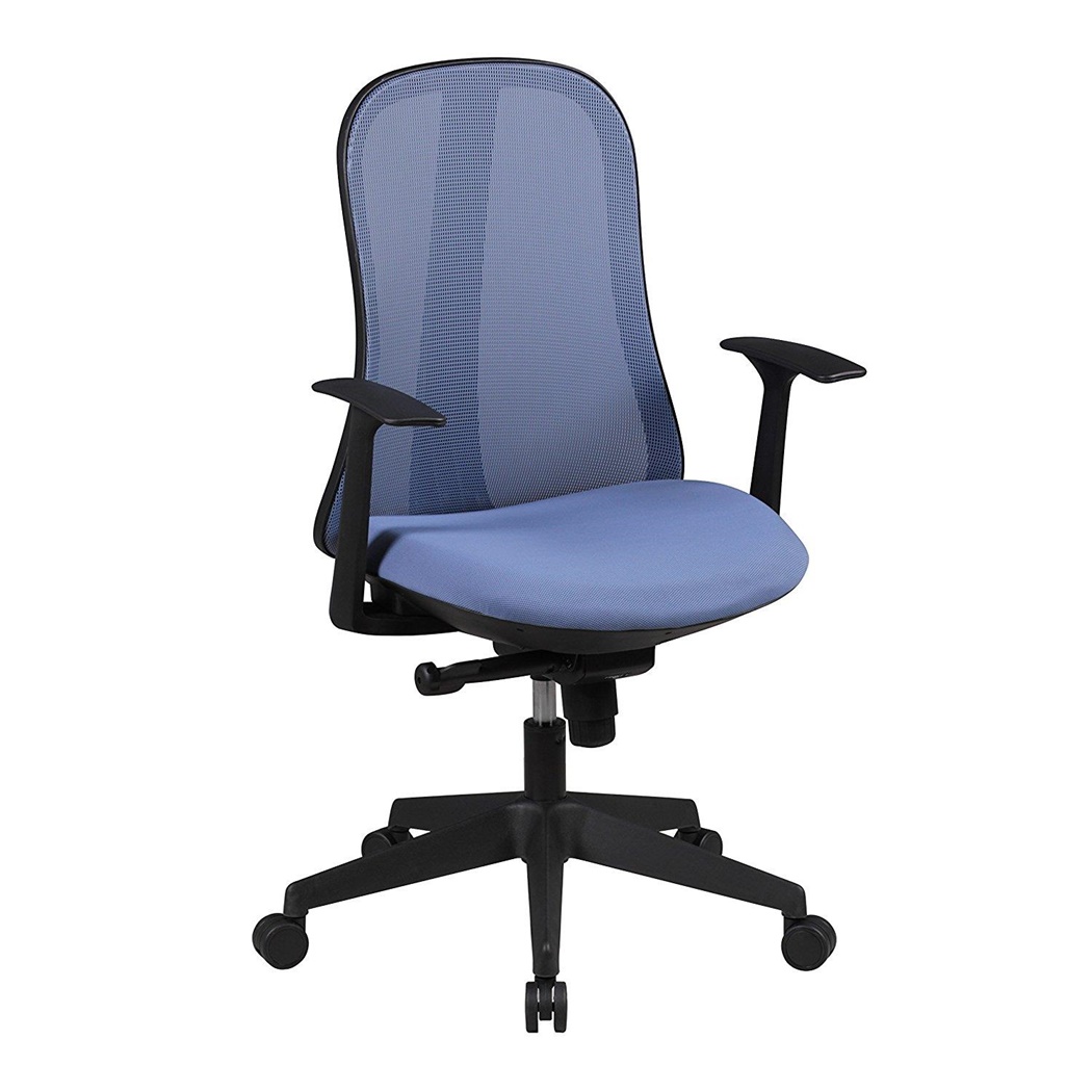 Chaise de bureau Ergonomique MIRTA, Mécanisme Synchrone, en Maille Respirable, Bleu