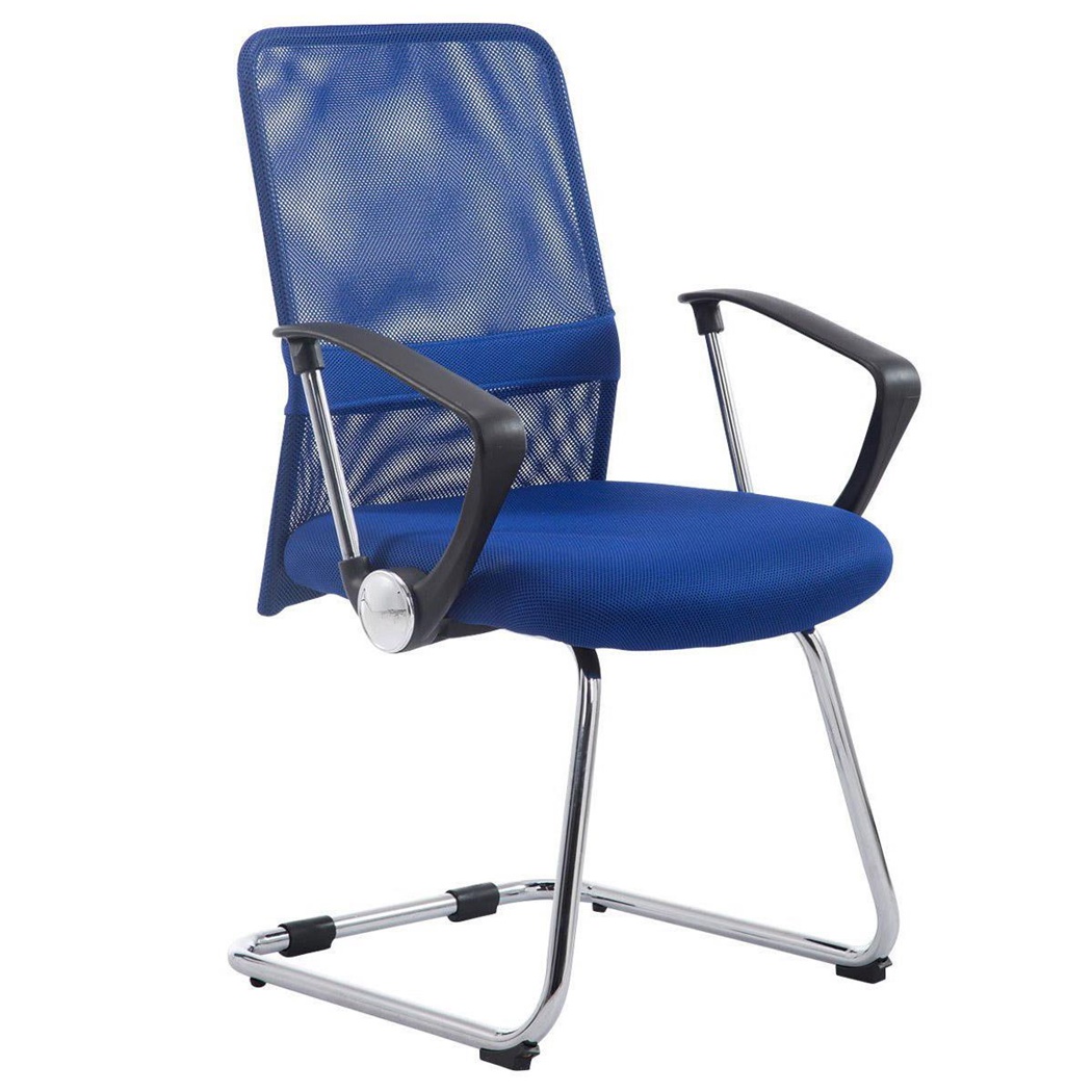 Chaise visiteur ASPEN V, Assise Rembourrée, en Maille Respirable, Bleu