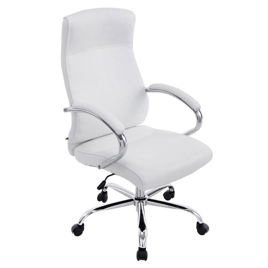 Fauteuil de bureau ZURICH, XXL, Grand rembourrage, Revêtement cuir, Blanc