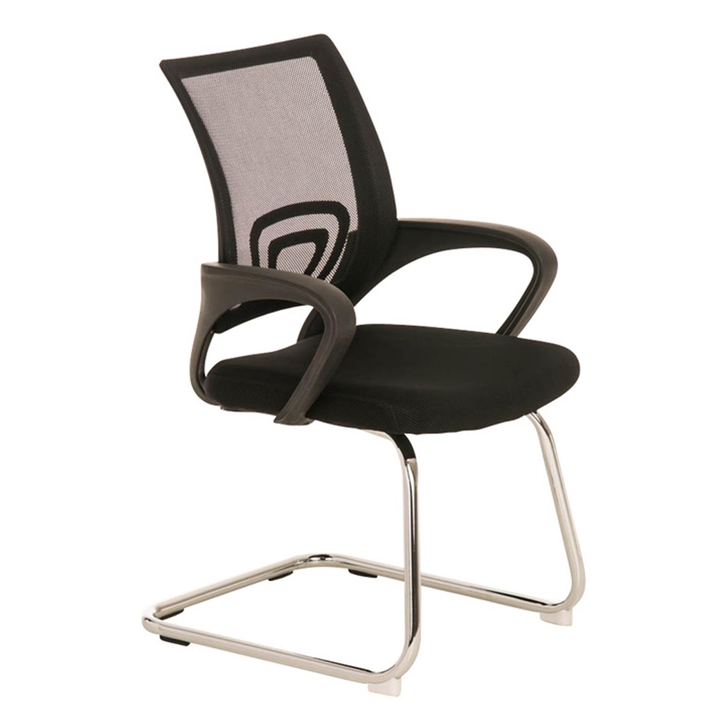 Chaise visiteur SÉOUL V, Design sublime, Grande Assise Rembourrée, Noir