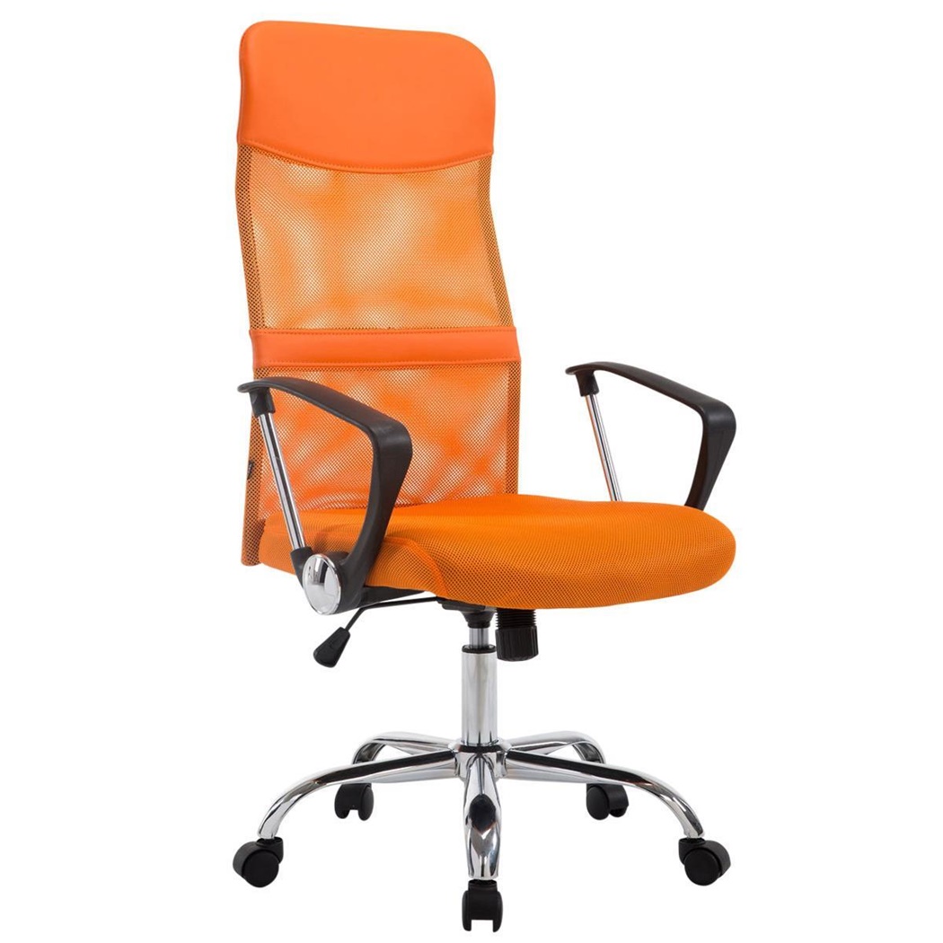 Chaise de Bureau ASPEN XL, Maille Respirable, Grand rembourrage, Résistant jusqu'à 150 kg, Orange