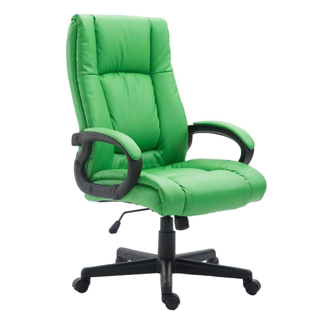 Fauteuil de bureau NINA CUIR, Grand rembourrage, Design élégant, Cuir, Vert