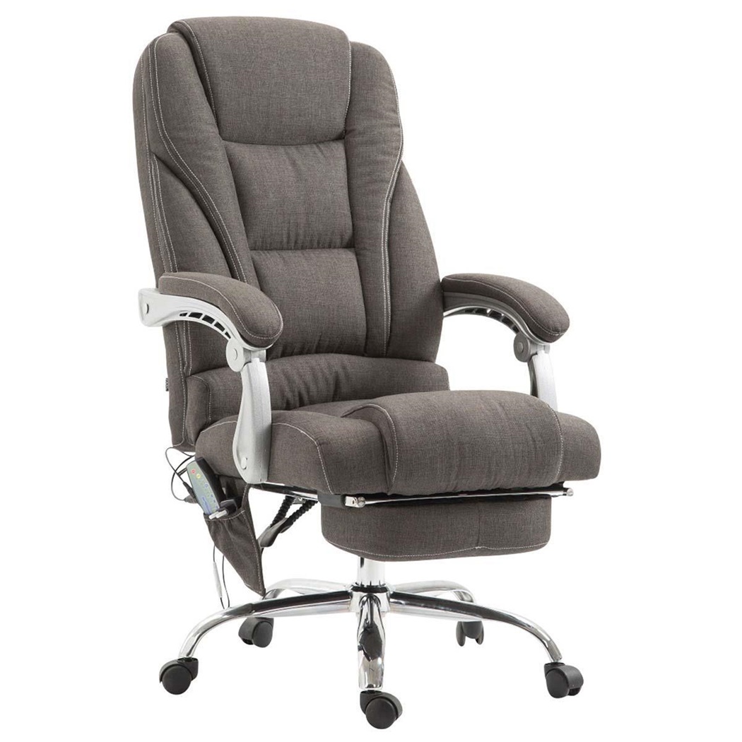 Fauteuil de bureau COMODITY MASSAGE TISSU, Repose-pieds Extensible, Fonction massage, Gris