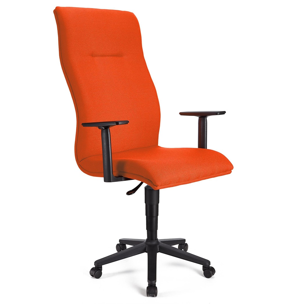 Fauteuil de bureau ANIBAL, Grand dossier, Accoudoirs Ajustables, Tissu, Orange