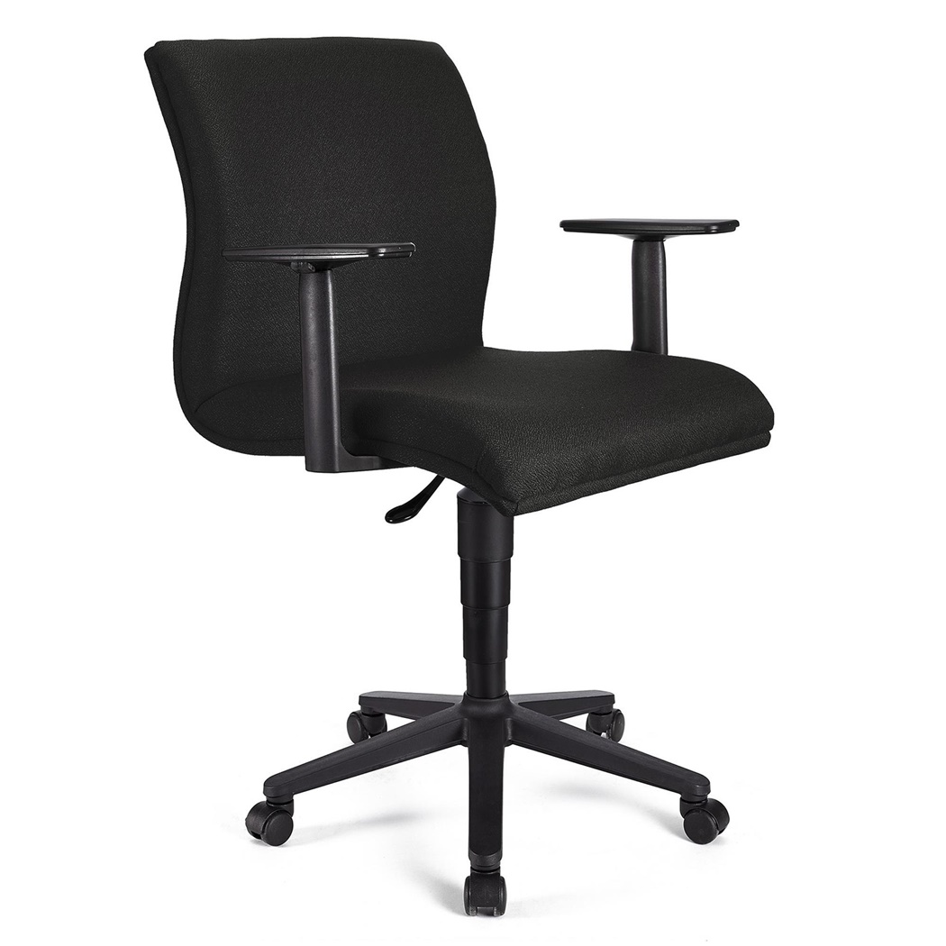 Fauteuil de bureau ANIBAL BASE, Accoudoirs Ajustables, Tissu, Noir