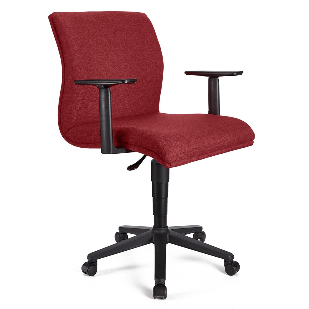 Fauteuil de bureau ANIBAL BASE, Accoudoirs Ajustables, Tissu, Bordeaux