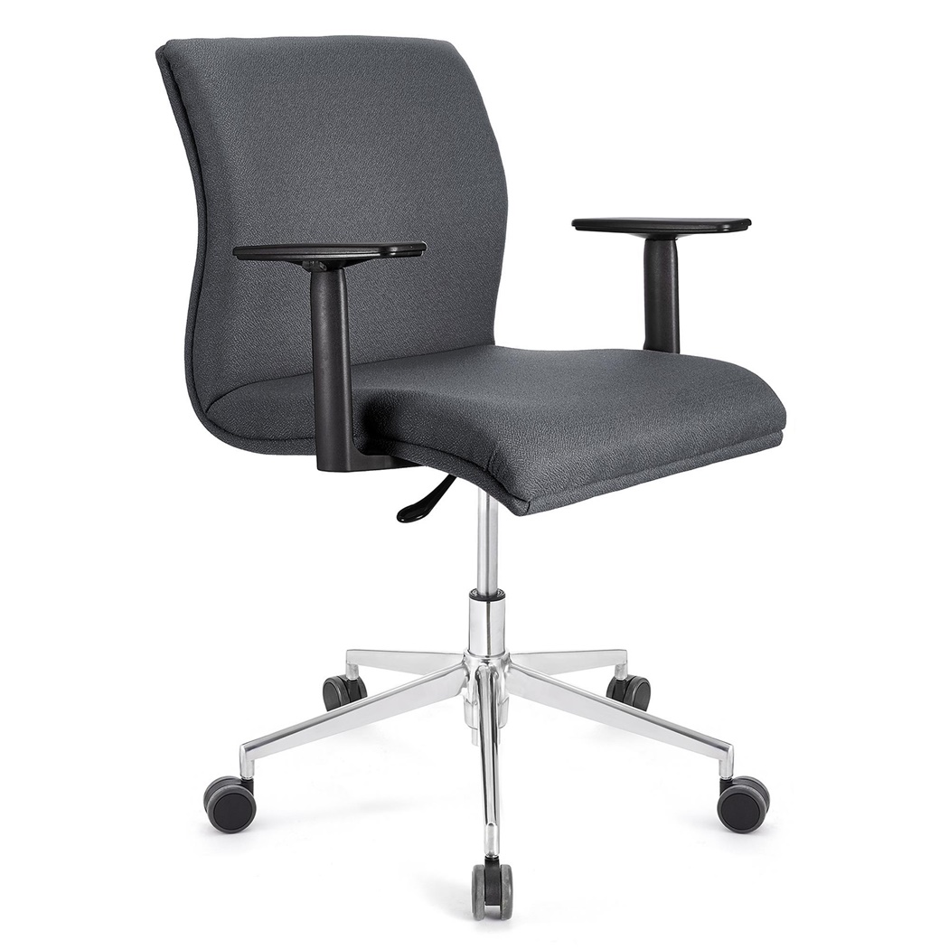 Fauteuil de bureau ANIBAL BASE PRO, Accoudoirs Ajustables, Tissu, Gris