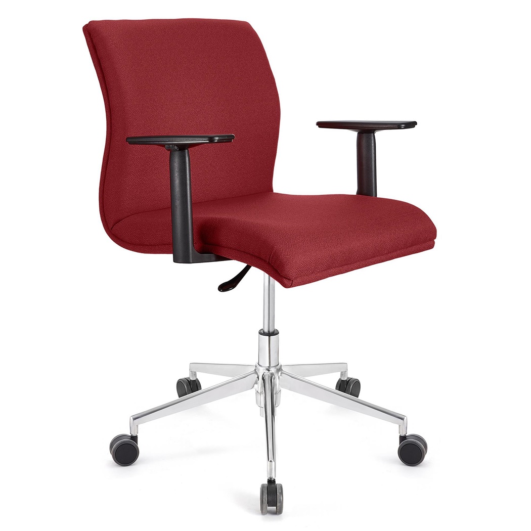 Fauteuil de bureau ANIBAL BASE PRO, Accoudoirs Ajustables, Tissu, Bordeaux