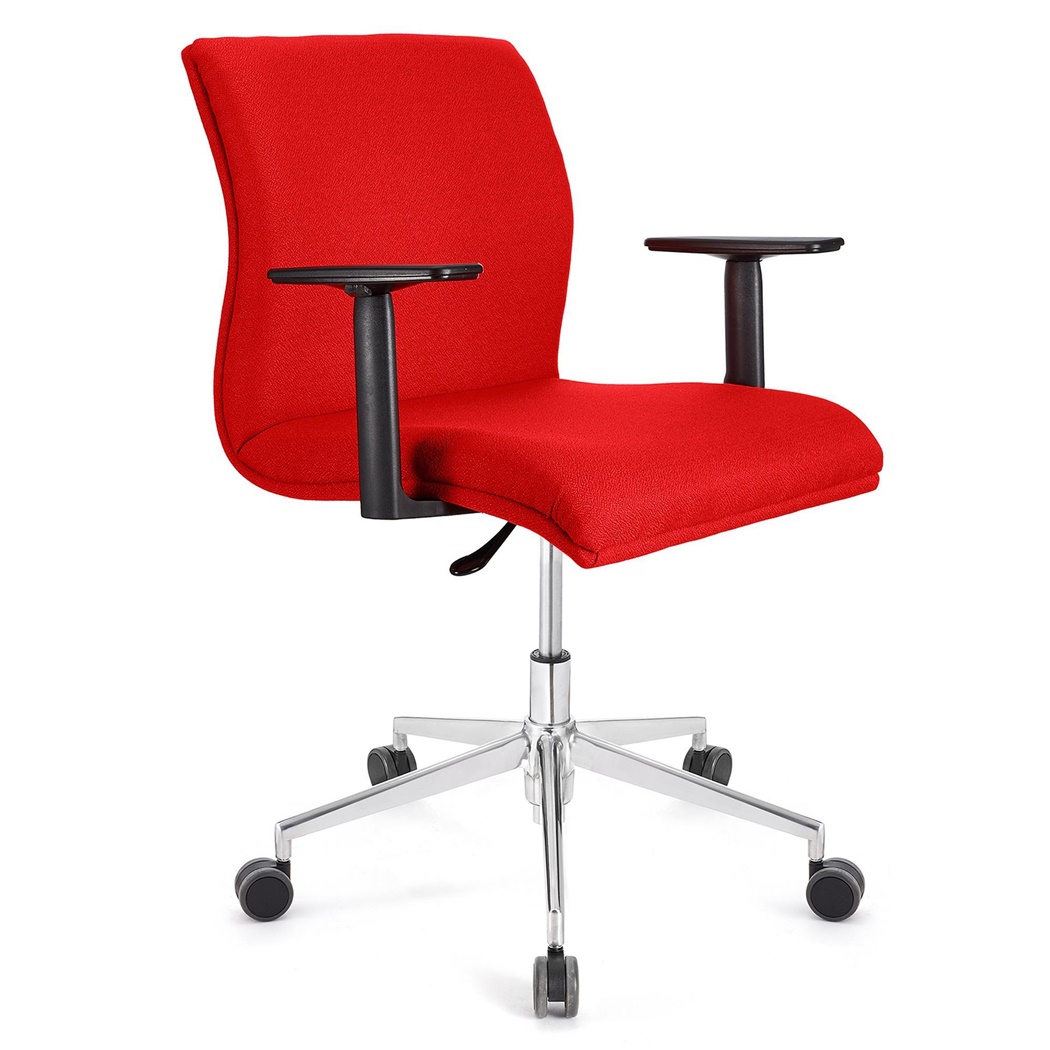 Fauteuil de bureau ANIBAL BASE PRO, Accoudoirs Ajustables, Tissu, Rouge