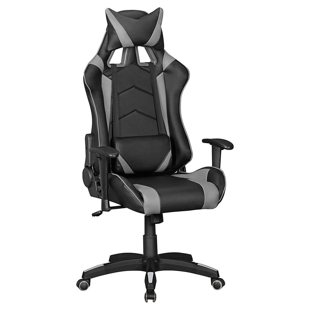 Fauteuil de bureau Gamer ORBY, Dossier Inclinable, Coussins Inclus, Noir/Gris