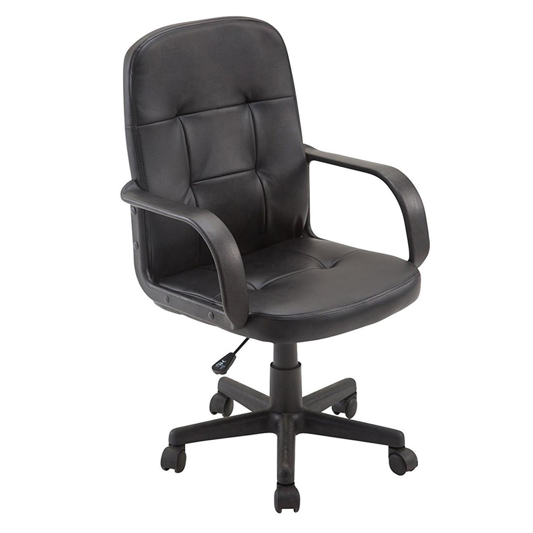 Chaise de Bureau SKY PRO, Mécanisme basculant, Grand rembourrage, Revêtement Cuir, Noir
