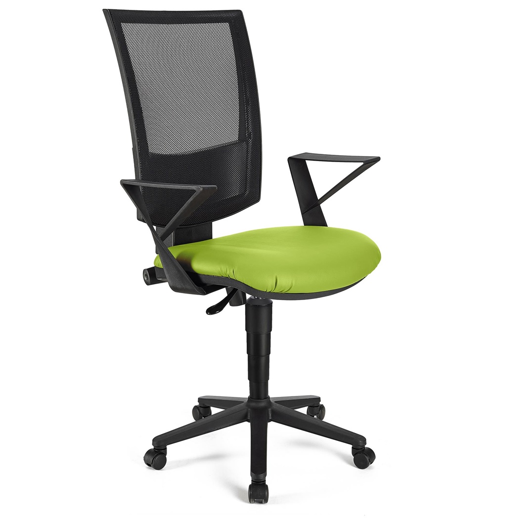 Chaise de bureau PANDORA CUIR, Dossier Ajustable en Maille, Rembourrage épais, Vert