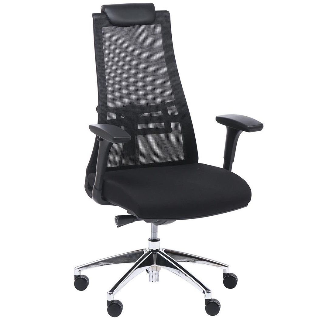 Fauteuil de Bureau CARENNAC, Maille Respirable, Soutien Lombaire, Grand Rembourrage, Noir