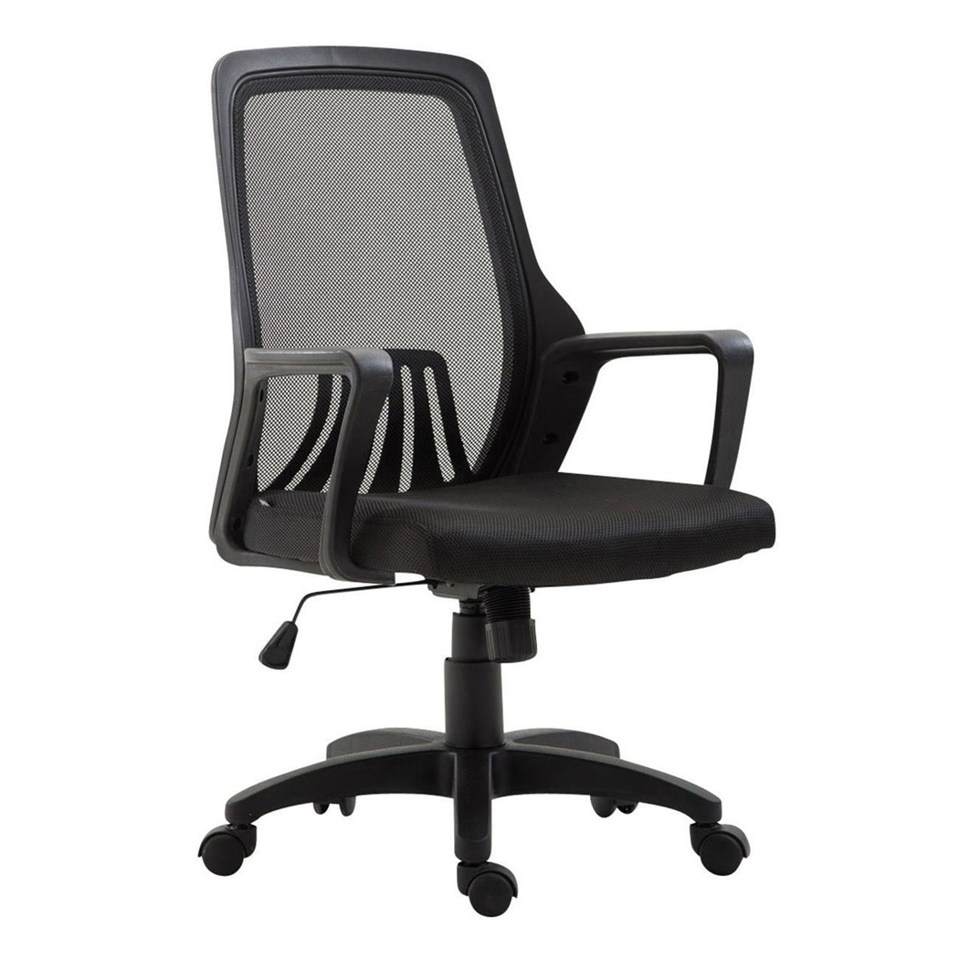 Chaise de bureau CLIVEN, Support Lombaire, Mécanisme basculant, Noir