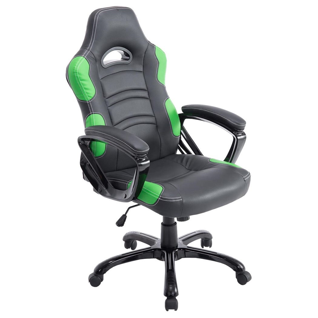 Chaise Gaming AOKI, Inclinable, Design Sportif, en Cuir, de Couleur Noir/Vert