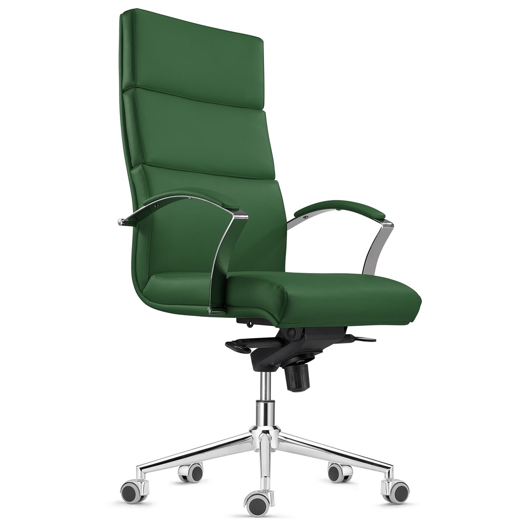 Fauteuil de Bureau RABAT, en Cuir, Vert, Dossier Basculant, Grande Qualité et Design. 