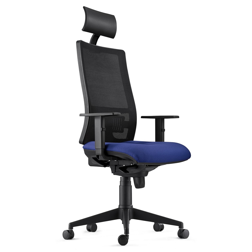 Chaise Ergonomique MARSA, Appui-Tête, Accoudoirs Ajustables et Support Lombaire, Bleu Foncé