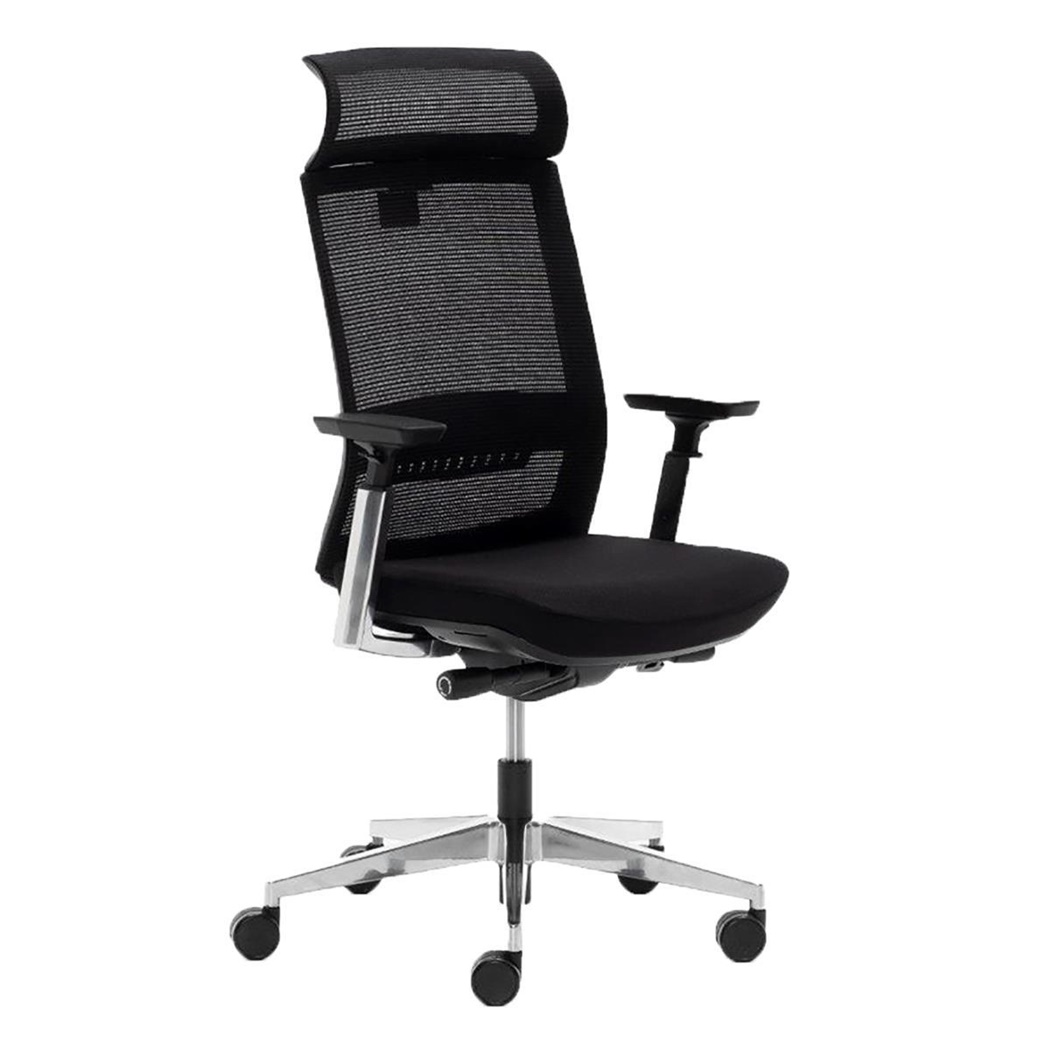 Chaise Ergonomique CALGARY, Totalement Ajustable, Utilisation 8h/jour, Structure Métallique, en Noir