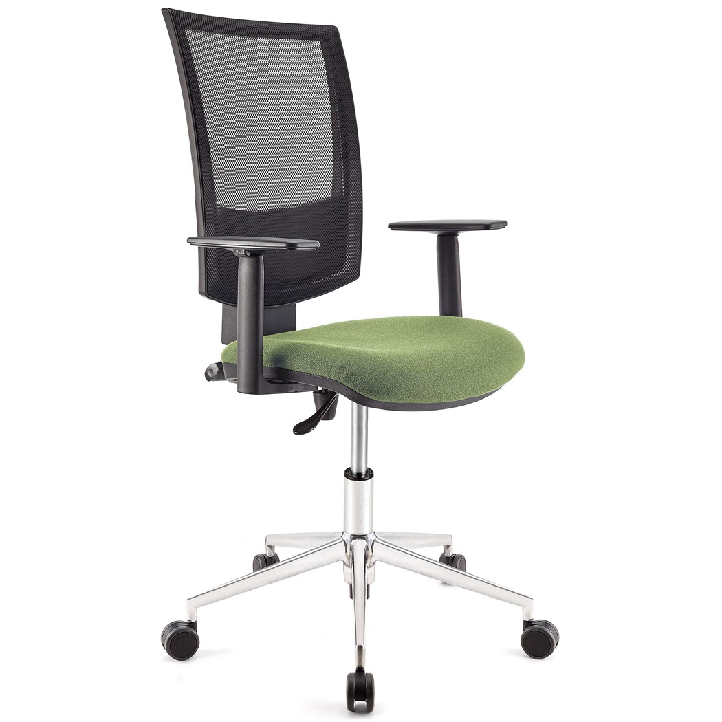 Chaise de Bureau PANDORA PRO, Accoudoirs Ajustables, Piétement Metallique, Rembourrage épais, Vert Olive