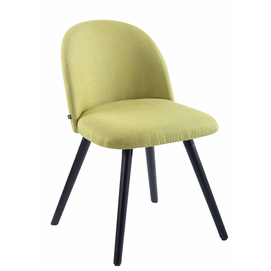 Chaise visiteur MONA, Design Exclusif, Structure en Bois couleur Noir, Tissu Vert