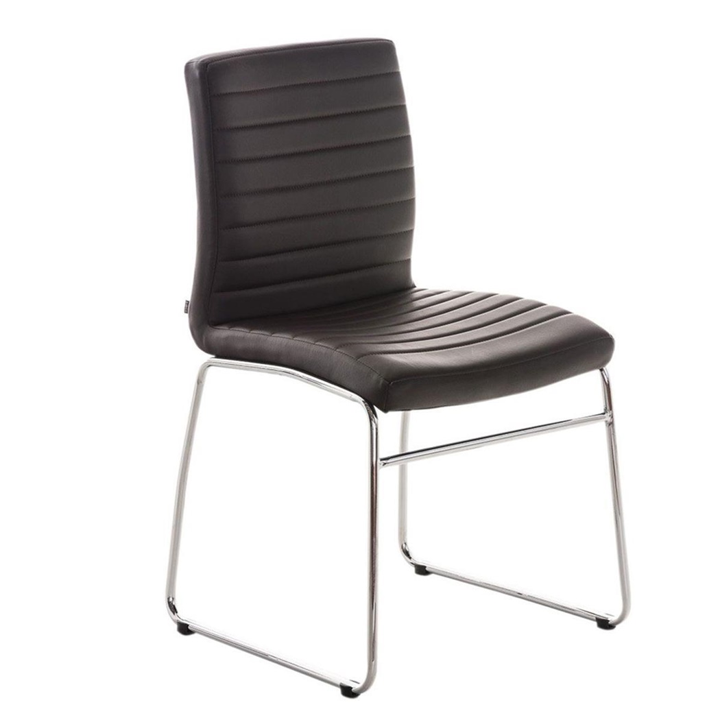 Chaise visiteur LEA, Design Exclusif, Rembourrage Épais, en Cuir, couleur Marron