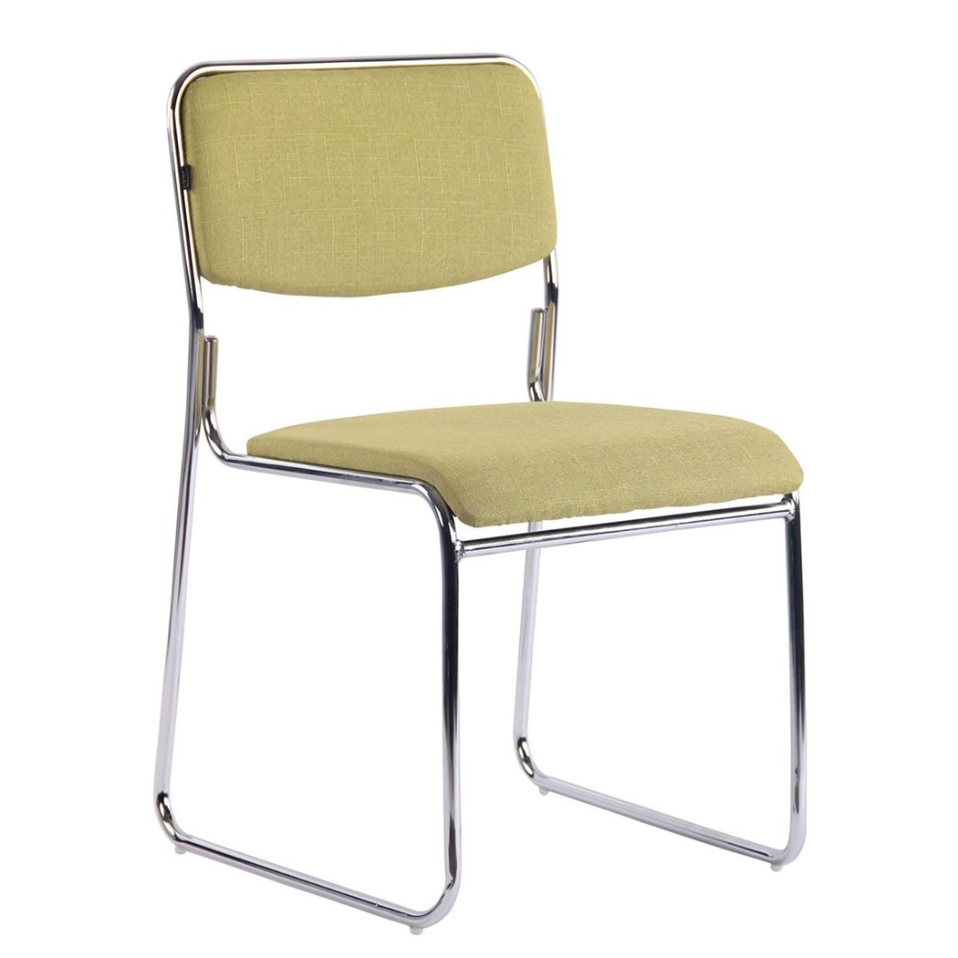 Chaise visiteur MAUI TISSU, Structure en Métal, Empilable, Confortable, en Tissu Vert