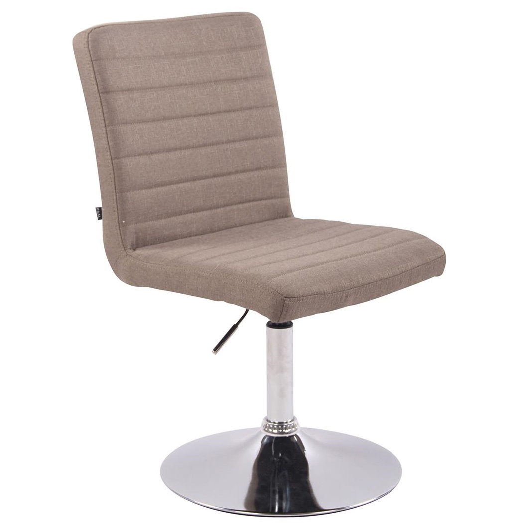 Chaise visiteur KATE TISSU, Ajustable en Hauteur, Piétement Métallique Fixe, Marron Clair