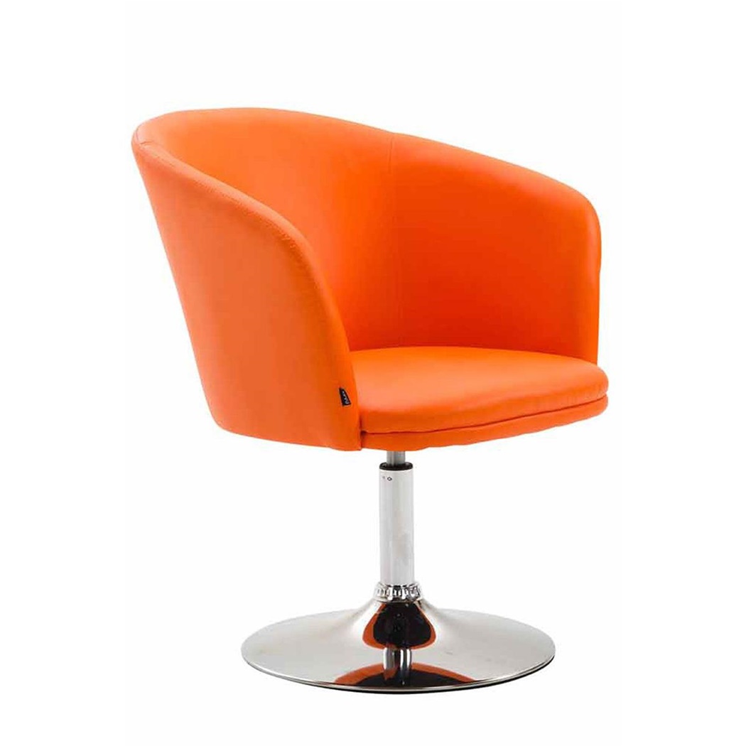Fauteuil BALI, Assise Pivotante, Rembourrage Confortable, en Cuir, couleur Orange