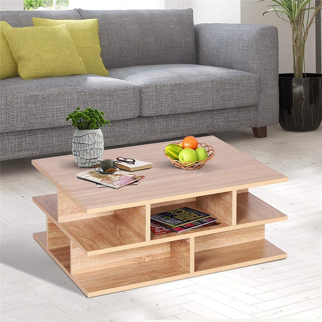 Table basse TESSA, Dimensions 70x70x29cm, Design et Fonctionnelle, en Bois