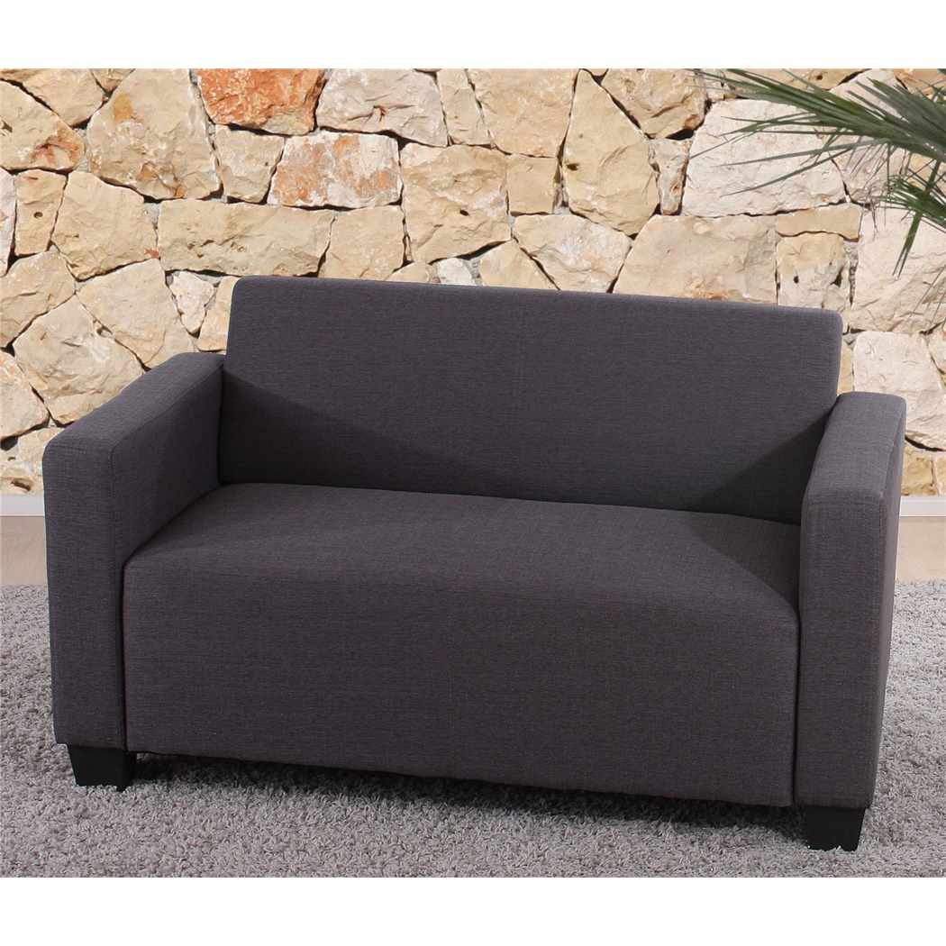 Canapé 2 places TOMASSO, Design Moderne, Tissu, Gris