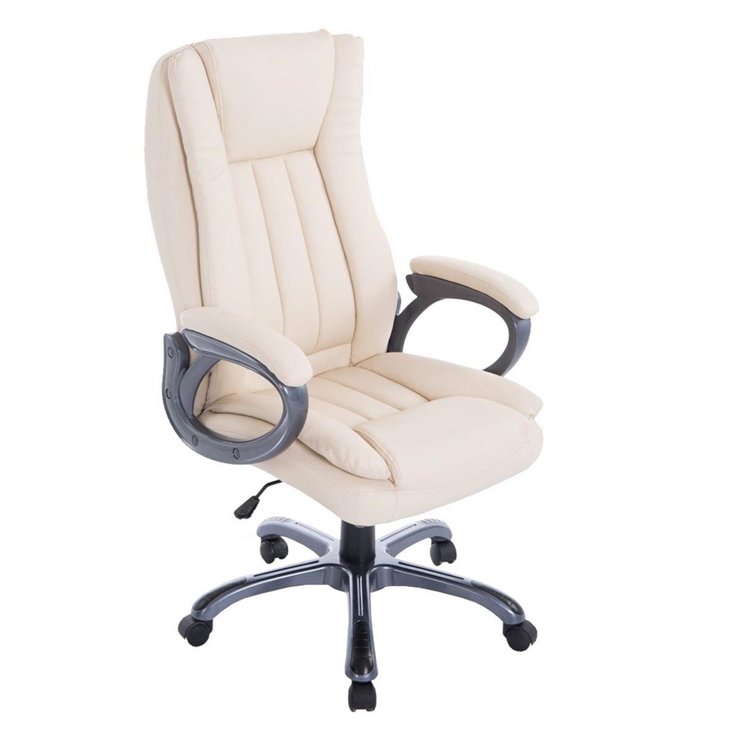 Fauteuil de Bureau NAIROBI, XXL, Grand Rembourrage, Très Résistant, Crème