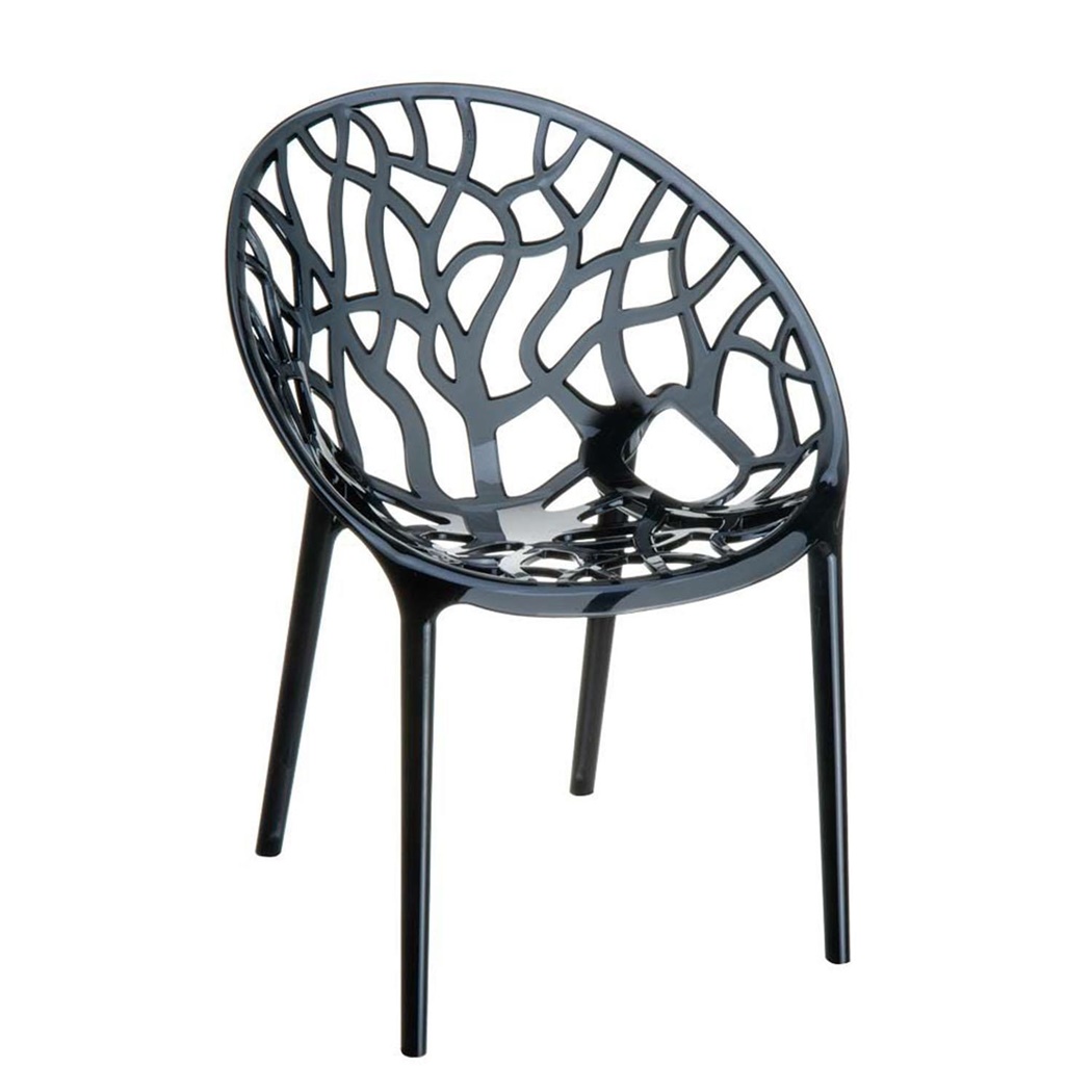 Chaise visiteur KRISTY, Empilable, Design Moderne et Structure Solide, Noir