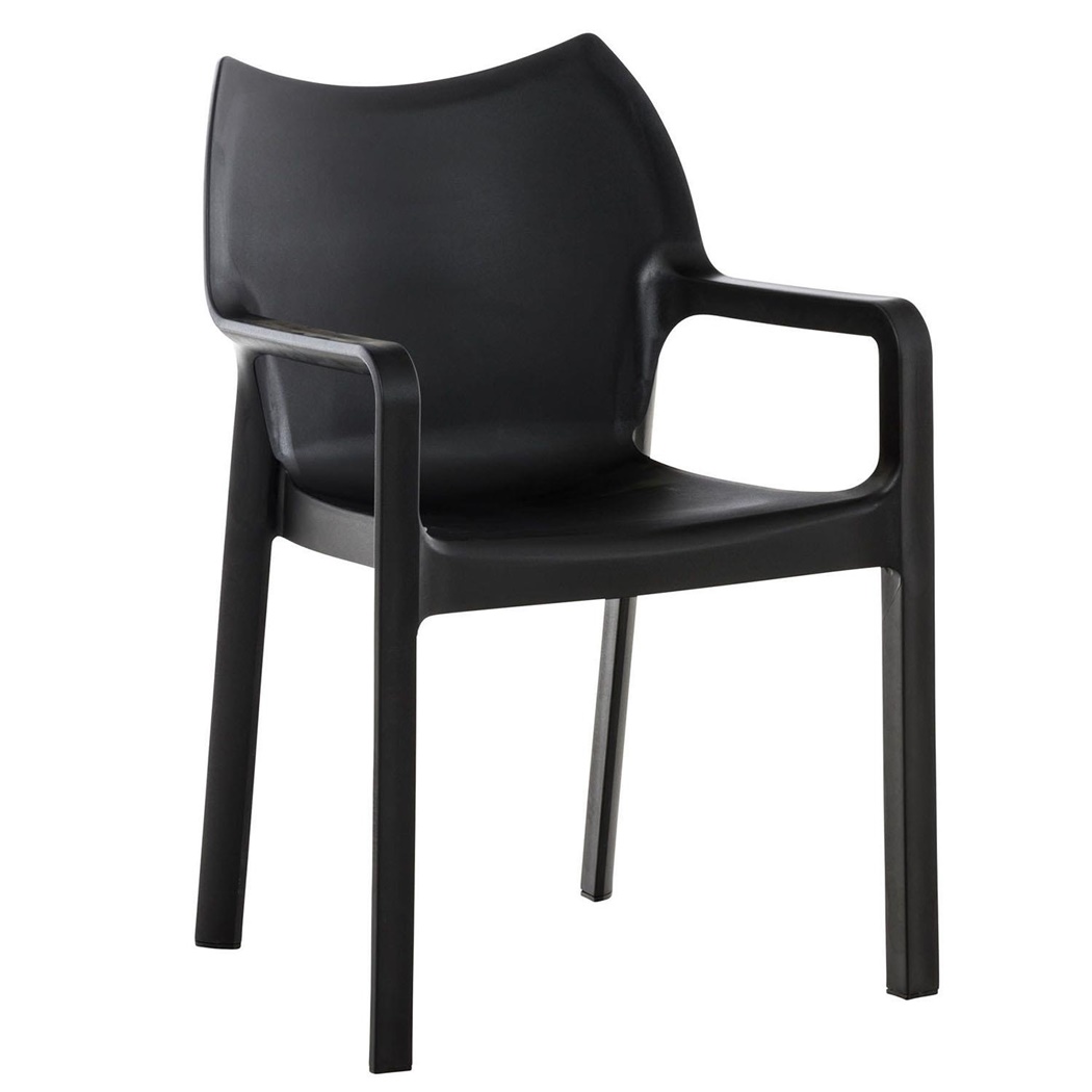 Chaise visiteur SAMOS, Empilable, Design Moderne, couleur Noir